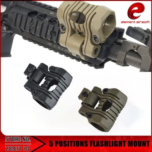 Element Airsoft Tactical Light Mount 1 inch/25 mm 5 Position For Picatinny 20mm Weapon Gun Light Rail Mount OT0424