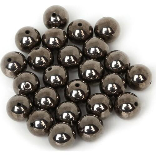 12mm High Quality 30Pcs Plated Acrylic Plastic CCB Round Loose Spacer Beads DIY For Necklace Bracelet Jewelry Findings Making