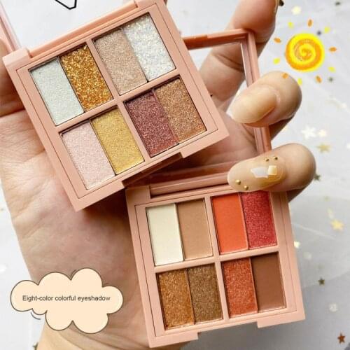 Mini 8 Color EyeShadow Glitter Palette Daily Natural Earth Pearly Matte Shimmer High Pigmented Waterproof EyeShadow Makeup TSLM1