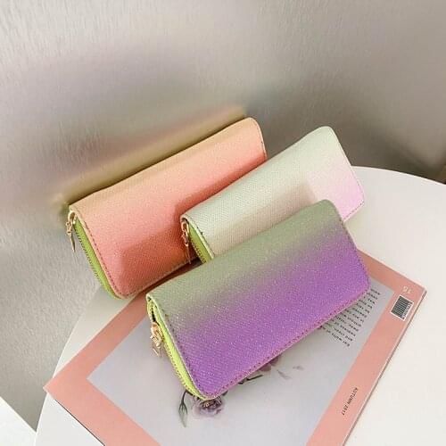 Fashion Colorful Long Wallet Women Handle Phone Long Section Money Pocket Pouch Handbag Women Purse Card Holder Wallet