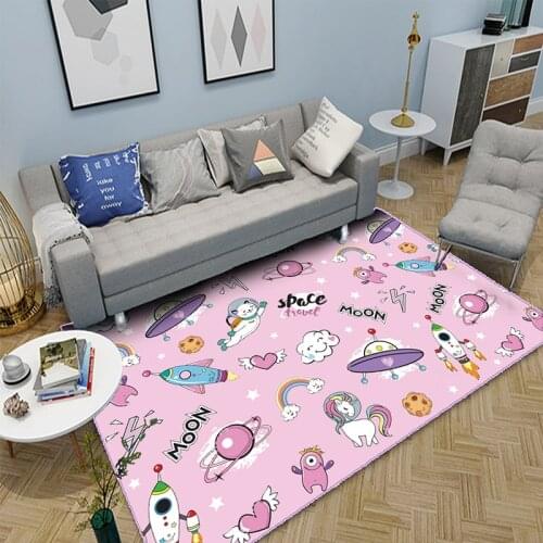 Cartoon Starry Sky Unicorn Carpet Kids Room Play Area Rugs Child/Baby Bedroom Game Crawl Home Room Carpets Mat Decor For Living