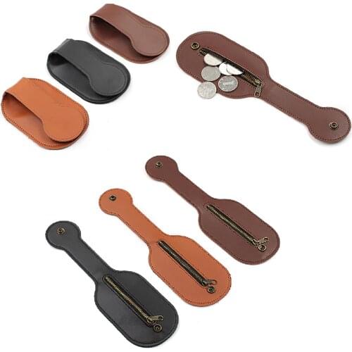 Men Faux Leather Coin Purse Fashion Outdoor Self-Defense Mini Zipper Wallet