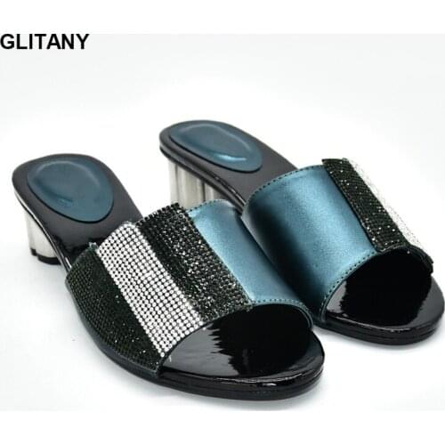 New Special Arrivals Wedding Green Color Nigeriain Shoe Rhinestone Women Wedding Shoes Elegant Women Comfy Platform Sandal Shoes