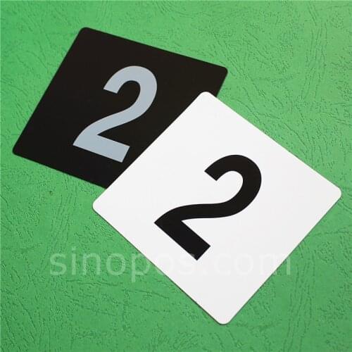 Plastic Number Cards 4", vinyl table numbers card printed restaurant banquet desk display place sign clothes size marker pvc tag
