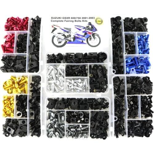 Fit For Suzuki GSXR600 GSXR750 2001 2002 2003 CNC Complete Full Fairing Bolts Kit Screws Clips Nuts GSXR 600 GSXR 750