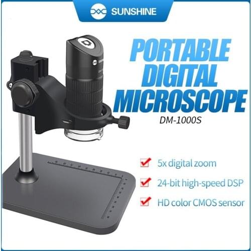 SUNSHINE DM-1000S Portable Digital microscope HD color CMOS sensor 5x digital zoom 1000X magnification effect Easy to operat