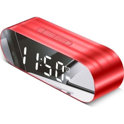 Portable Speaker Supports TF Card FM Radio Alarm Clock Display Hands-free Stereo Speaker