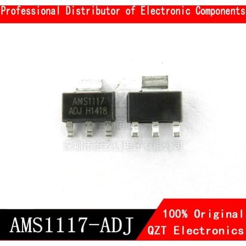 10pcs AMS1117-ADJ SOT-223 AMS1117 SOT223 AMS1117-ADJ VOLTAGE REGULATOR SMD