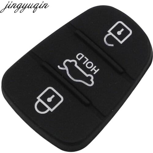 Jingyuqin 10pcs/lot Rubber Button Pad For Hyundai Solaris Accent Tucson l10 l20 l30 Kia Rio Ceed Flip Remote Car Key Shell