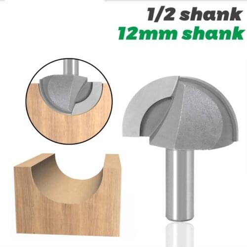 12mm handle round bottom cutter 1 / 2 * 2 woodworking milling cutter slotting cutter trimming machine cutter head engraving elec