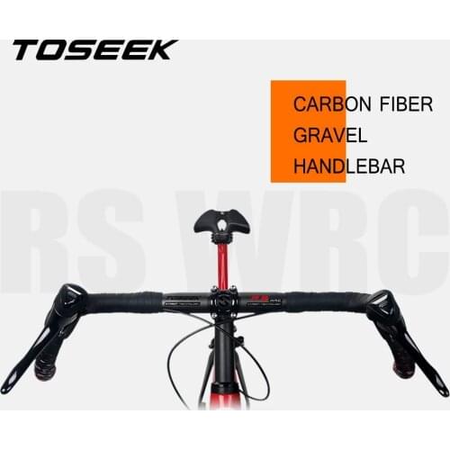 TOSEEK Road Bike Handlebar carbon gravel Handlebar Exotropism Handle Bar 31.8mm Cyclocross Road Bicycle handlebars 400/420/440mm