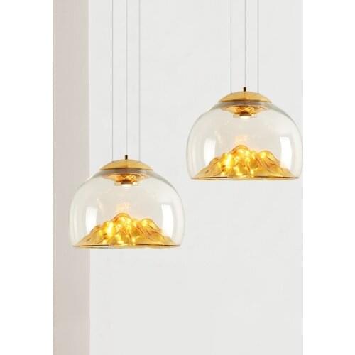 Nordic designer design hotel villa living room restaurant clothing store club glass snow mountain pendant lamps for living room