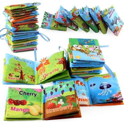 0-12 Months Baby Cloth Book Intelligence Development Soft Learning Cognize Reading Books Early Educational Toys Readings
