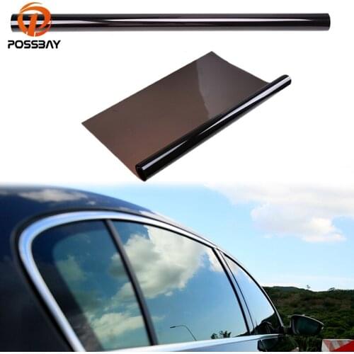POSSBAY 50*300cm VLT 15% Car Window Anti-uv Tint Film Tinting Roll UV Protect Auto Side Window Black Membrane Glass Stickers