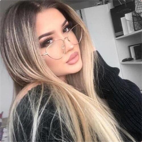 Thin Metal Cat Eye Glasses Transparent Women Clear Lens Designer Brand Luxury Female Spectacles Retro Eye Glasses Frames Women