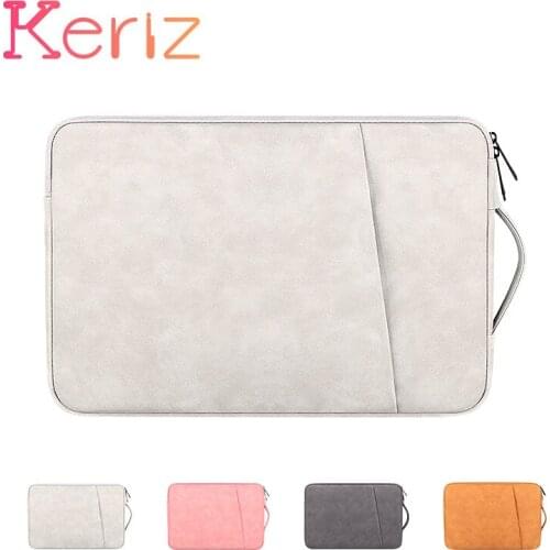 Waterproof European and American PU Leather Laptop Bag with Zipper Protection Bag for MacBook Air 13 15 Inch Huawei Pro Xiaomi