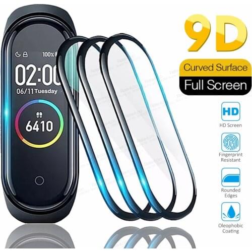 3-1pcs 9D Full Curved Soft Protective Glass For Xiaomi Mi Band 6 Miband Band6 MiBand6 NFC Smart Wristband Screen Protector Film
