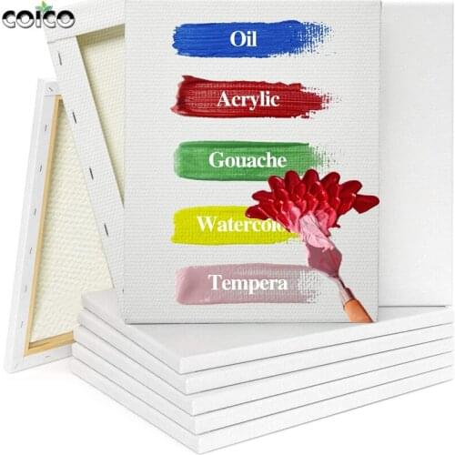 10PCS Oil Painting Canvas Wood Painting Frame Canvas Panel Boards Blank Cotton White Stretched Canvas Frame for Acrylic Paint