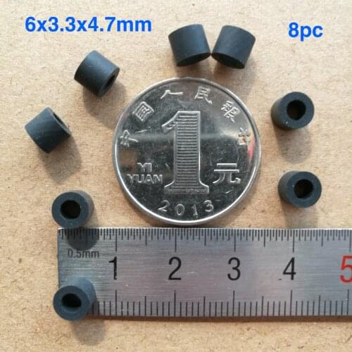 8pcs 6mmx3.3x4.7mm rubber ring sleeve wheel damping sleeve for cassette deck tape recorder audio player micro stereo