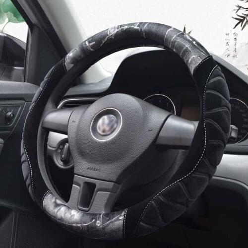 Car-covers Steering-wheel Wave short plush flannel Steering Wheel Cover Graffiti style soft Classical for 35/36/37/38/39/40 cm