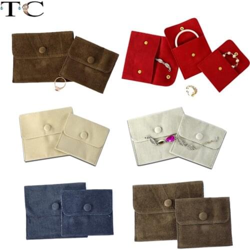 Jewelry Velvet Bags Storage Pouches Portable Soft Lint Flannel Bracelet Necklace Gift Packaging Bag Jewelry Storage 2 Size