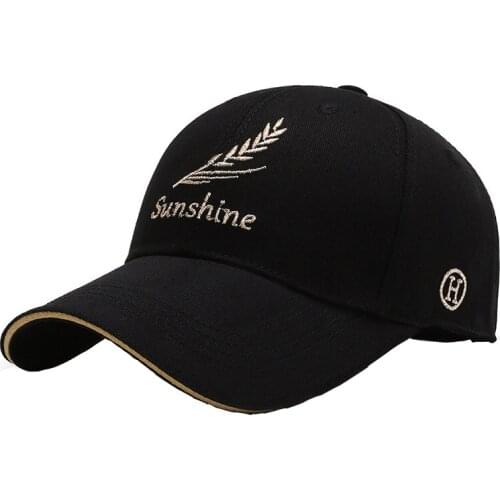Men Wheat/Feather Embroidered Baseball Cap Women Casual Seasons Outdoor Sun Hat Trucker Couple Cotton Gorras Adjust with Buckle