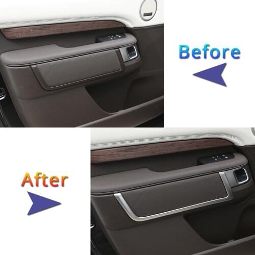For Land Rover Discovery 5 2017-2020 L462 LR5 Car-styling ABS Matte Chrome Interior Door Decoration Strips Accessories 4pcs/set