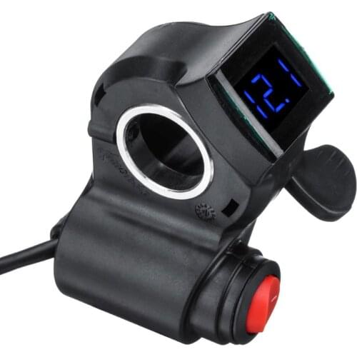 Electric Vehicle Voltage Display Switch Handle Finger Thumb Throttle Scooter with Power LED Display Handlebar Grips for E-bike