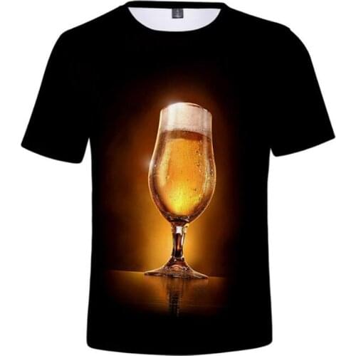 Men‘s 3D T-shirt Summer with short sleeves beer bubble in Spain Oktoberfest parent-child outfit tops tees Jokes t-shirts 6xl