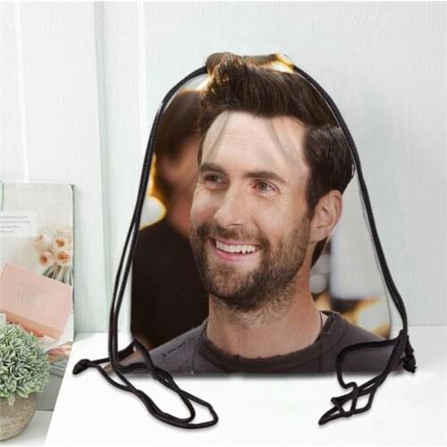 Hot Adam Levine Printed backpack drawstring bag satin soft shoe bags to school custom Logo bags for women