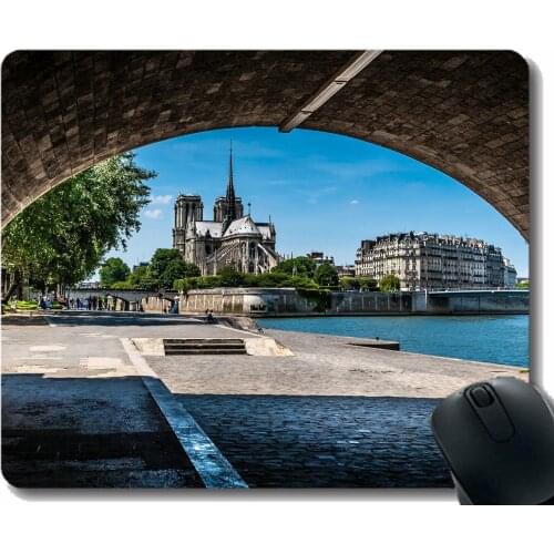 Gaming Mouse Mat,Paris Notre Dame France spirit Mouse Pad Stitched Border