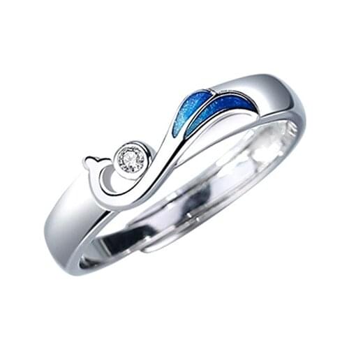 Fashion Couple Lover Ring Pure 100% 925 Sterling Silver Rings For Women Men Anniversar Gift Simple And Creative Adjustable Ring