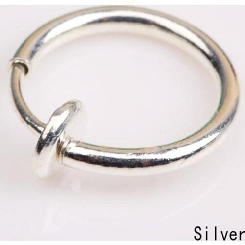 2pcs/Pair Ring Goth Punk Ear Clip On Fake Septum Piercing Ring Hoop Lip Hoop Rings Earrings