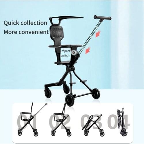 New Baby Stroller Three In One Safety Basket Adjustable Ventilation Seat Multi Function Super Light Folding Stroller for Newborn