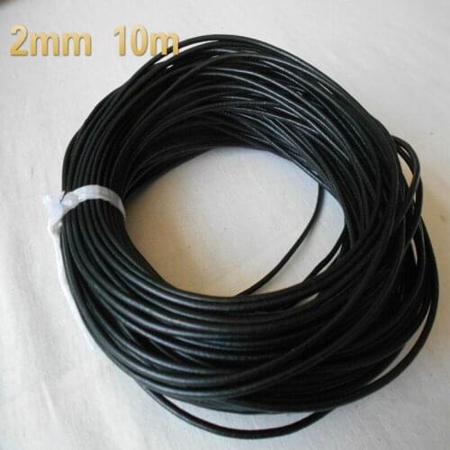 2mm x10m/bag round jewelry necklace accessories leather cord black waxed cotton cord wax cord cord cord necklace cord for jewel