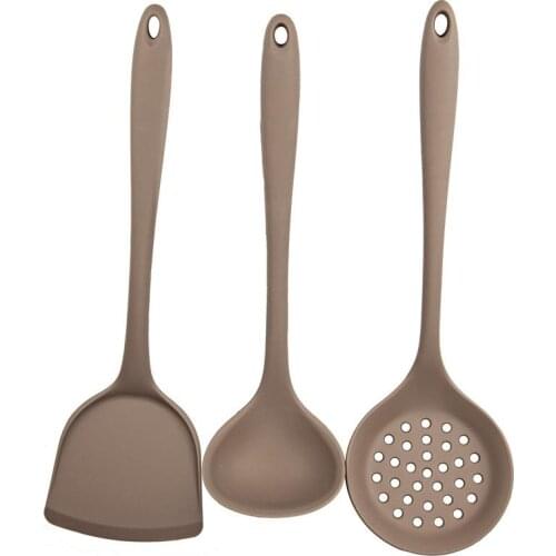 Silicone Kitchen Utensil Non-stick Solid Color Cooking Spatula Soup Ladle Soup Spoon Non-stick Cookware Cooking Tool for Home