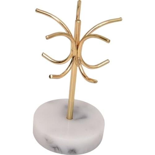 Marbling Resin Retro Nordic Jewelry Organizer Rack Display Earring Stand Vintage Room Counter Showcase Jewelry Packaging