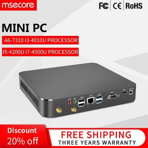 MSECORE Intel core i3 i5 i7 Mini PC Windows 10 industrial pc Linux barebone system itx pc Desktop Computer HTPC HDMI VGA WiFi