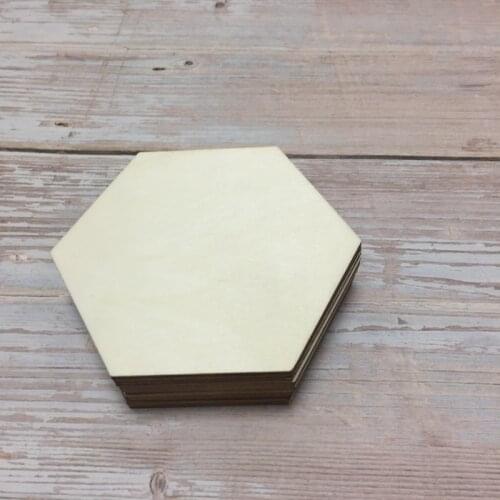 Set of 50 pcs 10 cm (4inch)wooden coasters blank wood coasters hexagon coasters geometric wooden supplies handmade