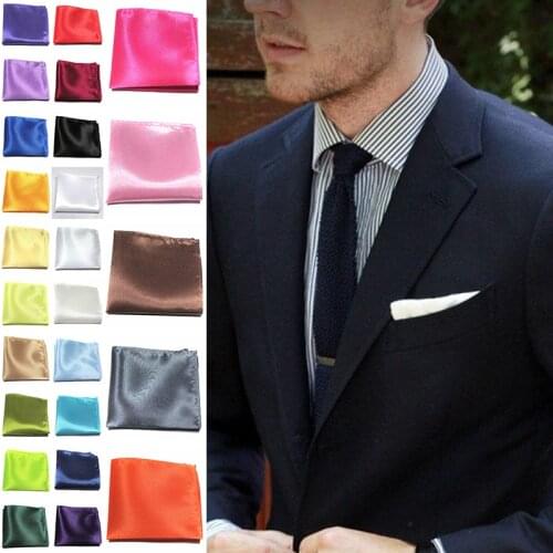 Pocket Square Men Suits Fashion Luxury Handkerchief Silk Solid Color Hankies MenS Business Suits Accessories Boyfriend Gifts