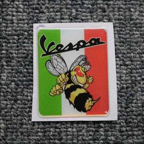 For Vespa Logo Decal Front Badge Overlay Italian Flag Wasp 3D Decals Sticker GTS GT ET PX