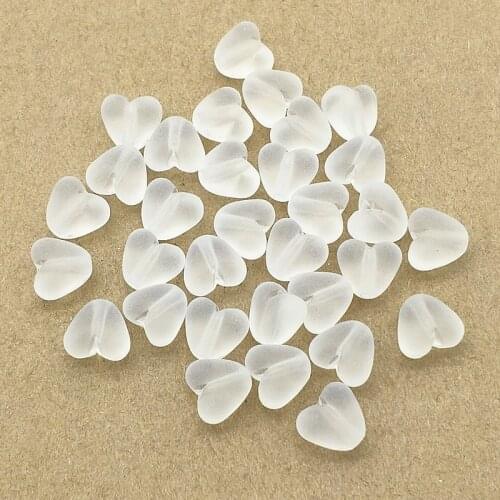 New arrival! 10x11mm 1000pcs Clear Frosted Heart Beads for Handmade Necklace Earring DIY Parts,Jewelry Findings & Components