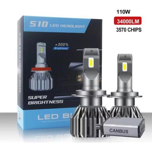 New Headlamp 110W 34000LM H4 H7 Canbus H1 H8 H9 H11 9005 HB3 9006 HB4 9012 Car LED Light Headlight Turbo Lamp 4300K 6000K 12V 24