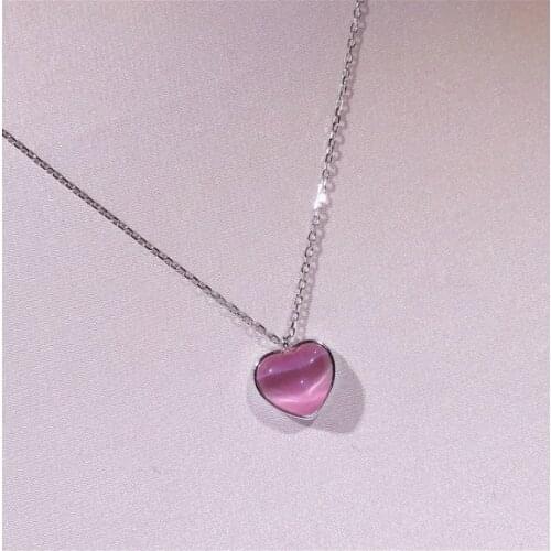 925 Sterling Silver Sweetie Candy Collar Necklace Heart Sweet Charm Chain Love Heart Zircon Childhood Women Wedding Jewelry