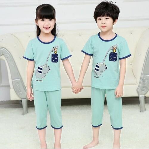 2 4 6 8 10 12 Years Big Boy Pajamas Children Cotton Sleepwear Kids Nightwear Girl Sets Baby Boys Pyjamas Suits Teens Pajamas