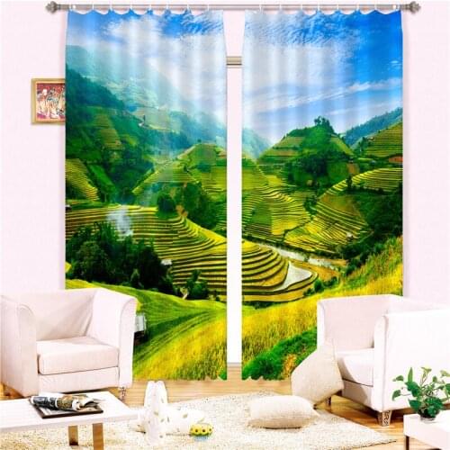 Curtains Luxury Blackout 3D Window Curtains For Living Room Bedroom Drapes cortinas Rideaux Customized size scenery print
