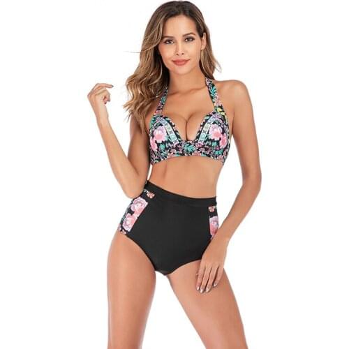 Sexy Bikini Push Up Swimsuit Women 2021 Separate Swimwear Plus Size High Waist Bikini Brazilian Bathing Suit Women Beach Tankini