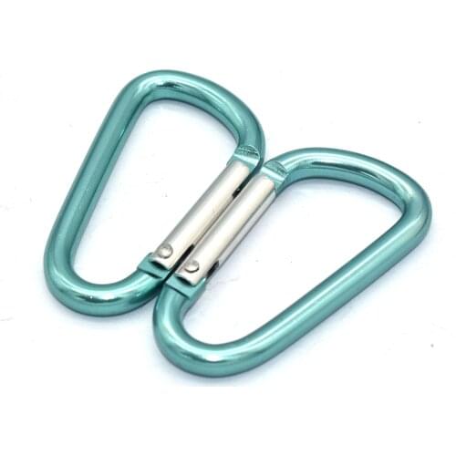 Blue Carabiner Clips Adjustable D Buckles Slide Large Solid Spring Snap Locking Buckle Keychain Keyrings Bags Clasps 1.5" /38 mm