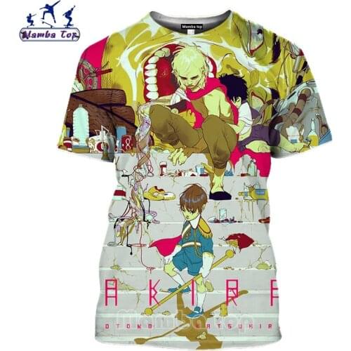 Mamba Top Men Tshirt Women Hot Sale Motorcycle 3D Print Japan Anime Akira T Shirt Save Super Power Hip Hop Fun White Unisex Tees