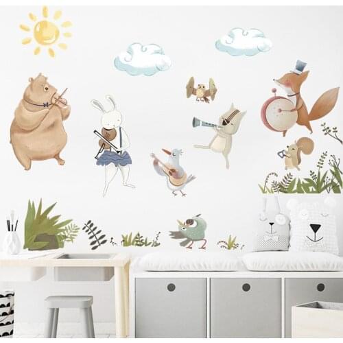 Vinilo pared infantil naklejki na sciane dla dzieci kids wall sticker baby room Animal band wand aufkleber muursticker cute